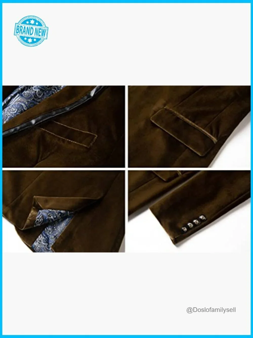 Velvet Blazer Sport Coat Slim Fit Classic Elegant Prom Wedding Party Dinner